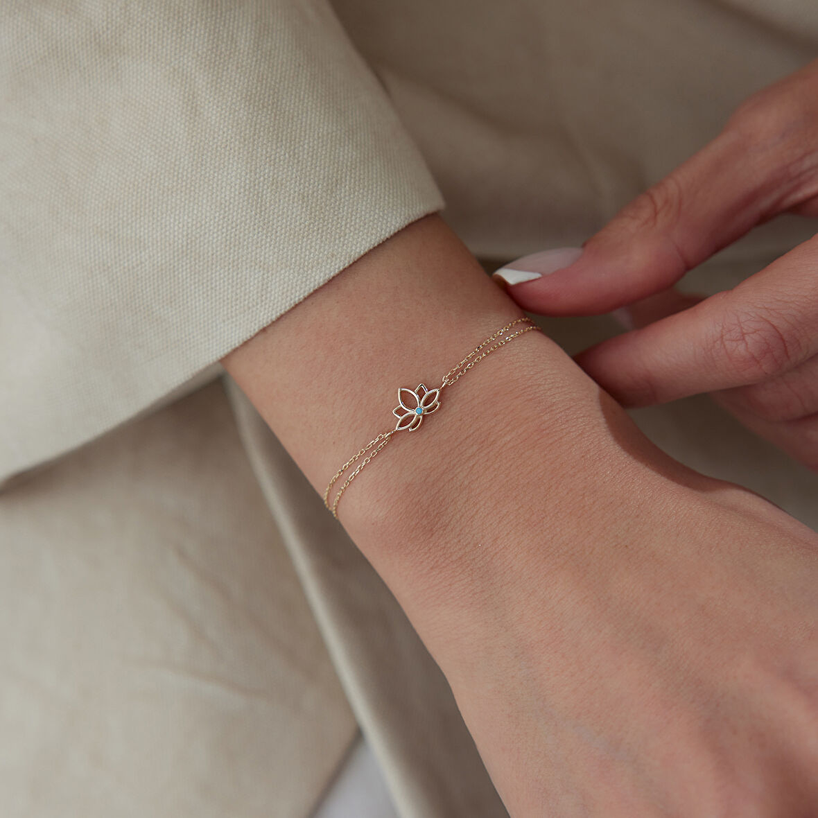 Firuze Lotus Bileklik