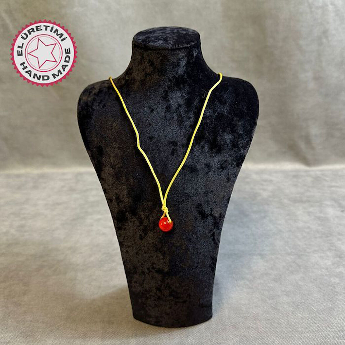 Uretti - Tuğba 6667 1281 El Yapımı Turuncu Akik Doğal Taş Kolye