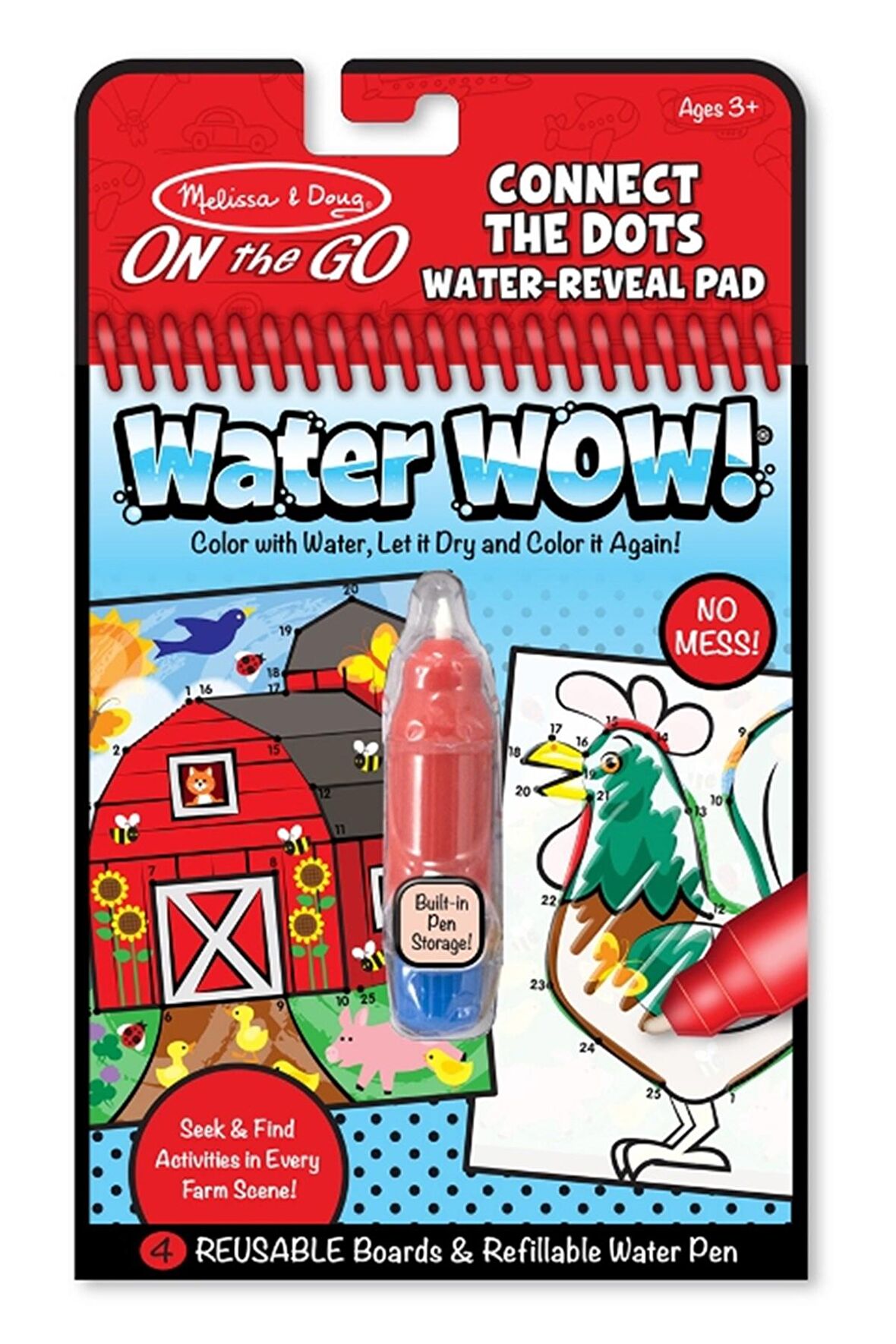 Water Wow! Su ile Boyama Kitabı - Çiftlik - Noktaları Birleştir