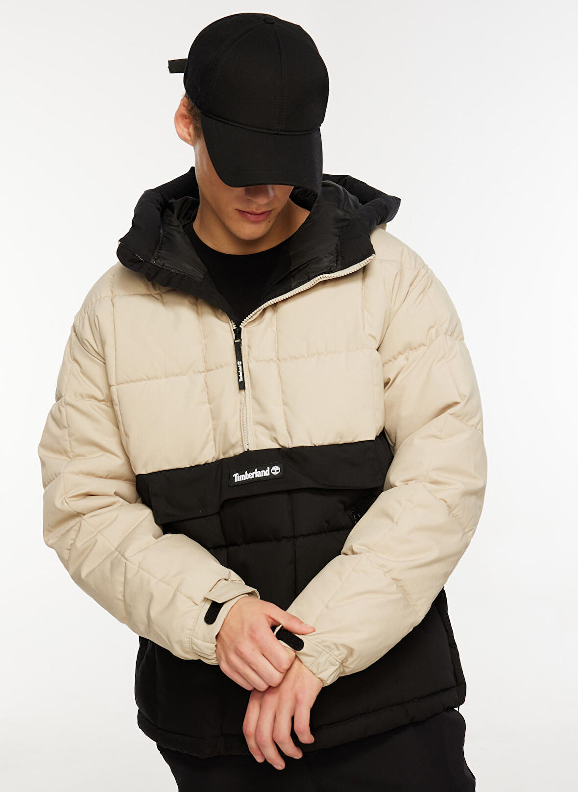 Timberland Bej Erkek Kapüşonlu Mont TB0A6JUDDZ71_Pullover Puffer Jacket
