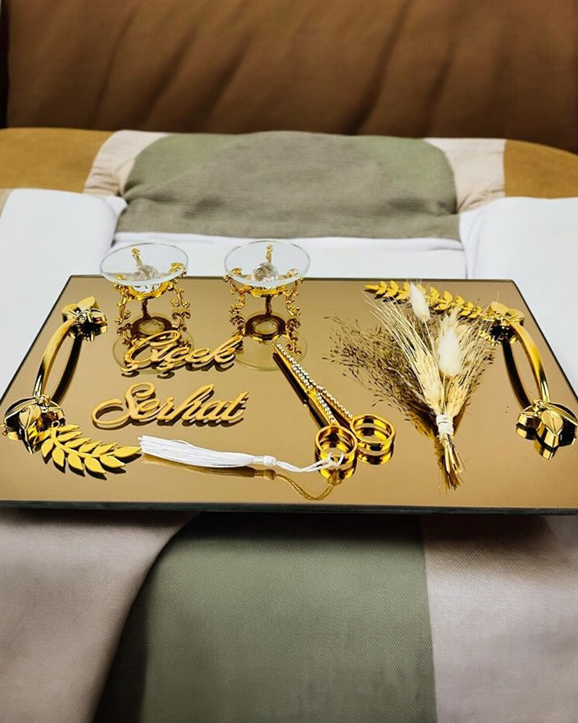 Cherish Gold Söz Nişan Tepsisi