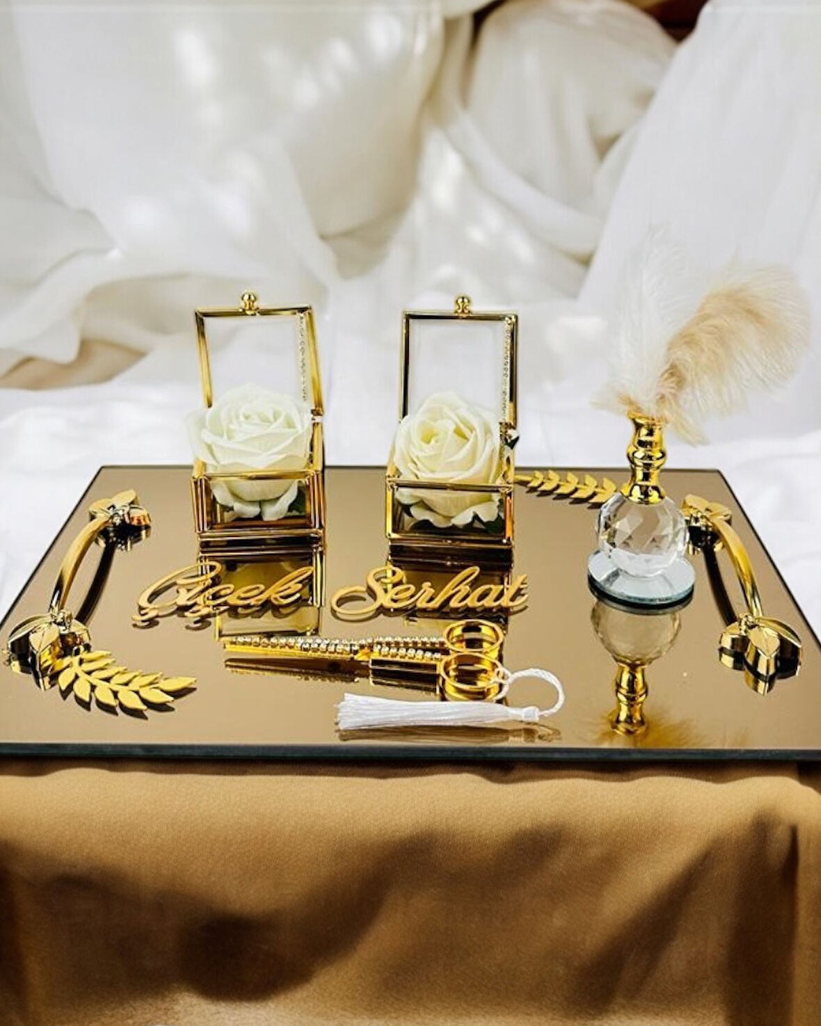Cherish Gold Söz Nişan Tepsisi