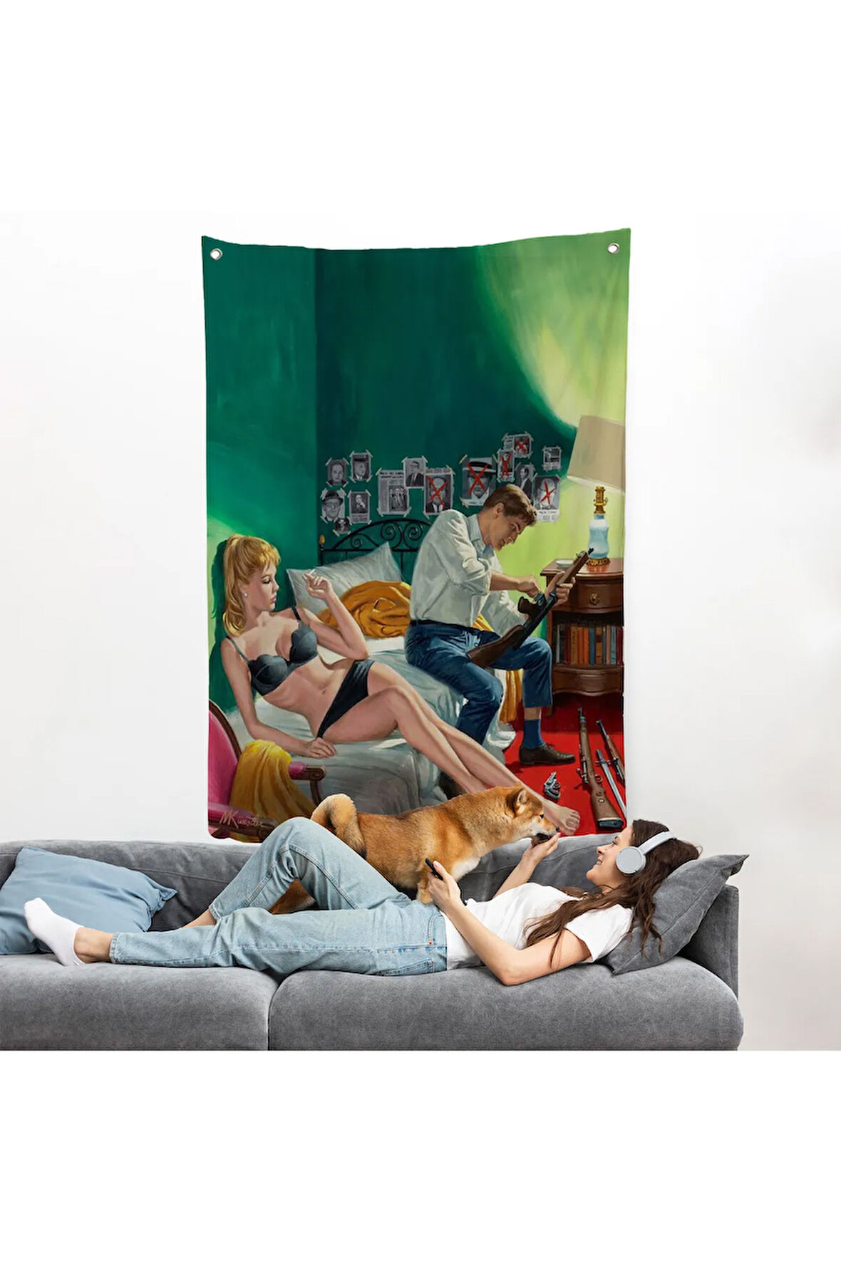 Kuşatılmış Suçlu ve Ortağı Kadın Duvar Örtüsü-7724