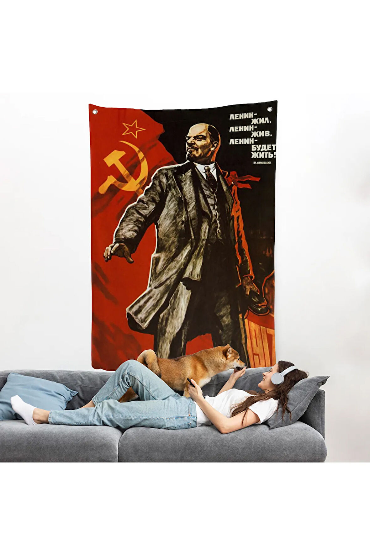 Vladimir Ilyic Lenin - Eski SSCB Halk Komiserleri Kurulu Başkanı Duvar Örtüsü-7729
