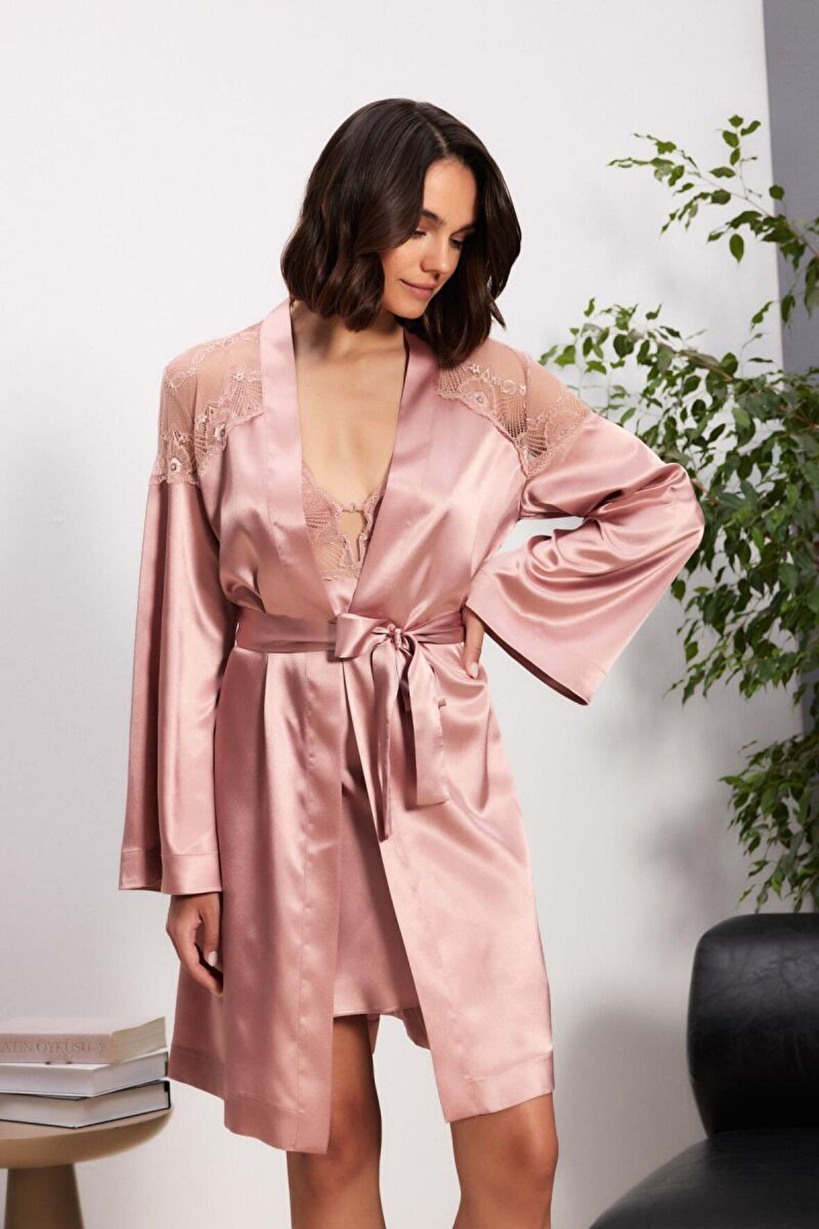 Pierre Cardin 6'lı Brandy Uzun Gecelik Sabahlık Set 6035