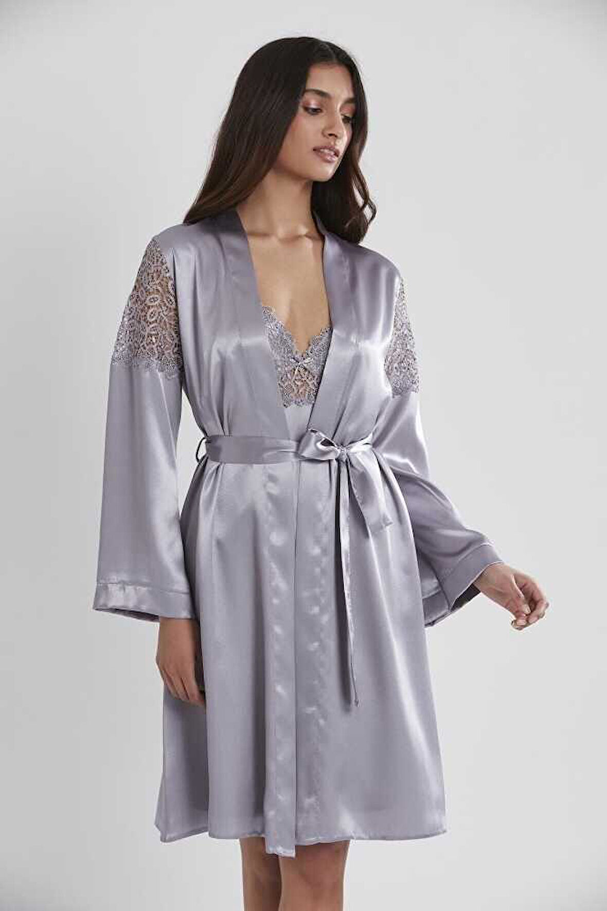 Pierre Cardin 6'lı Saten Gecelik Sabahlık Çeyiz Seti 6955 Royal