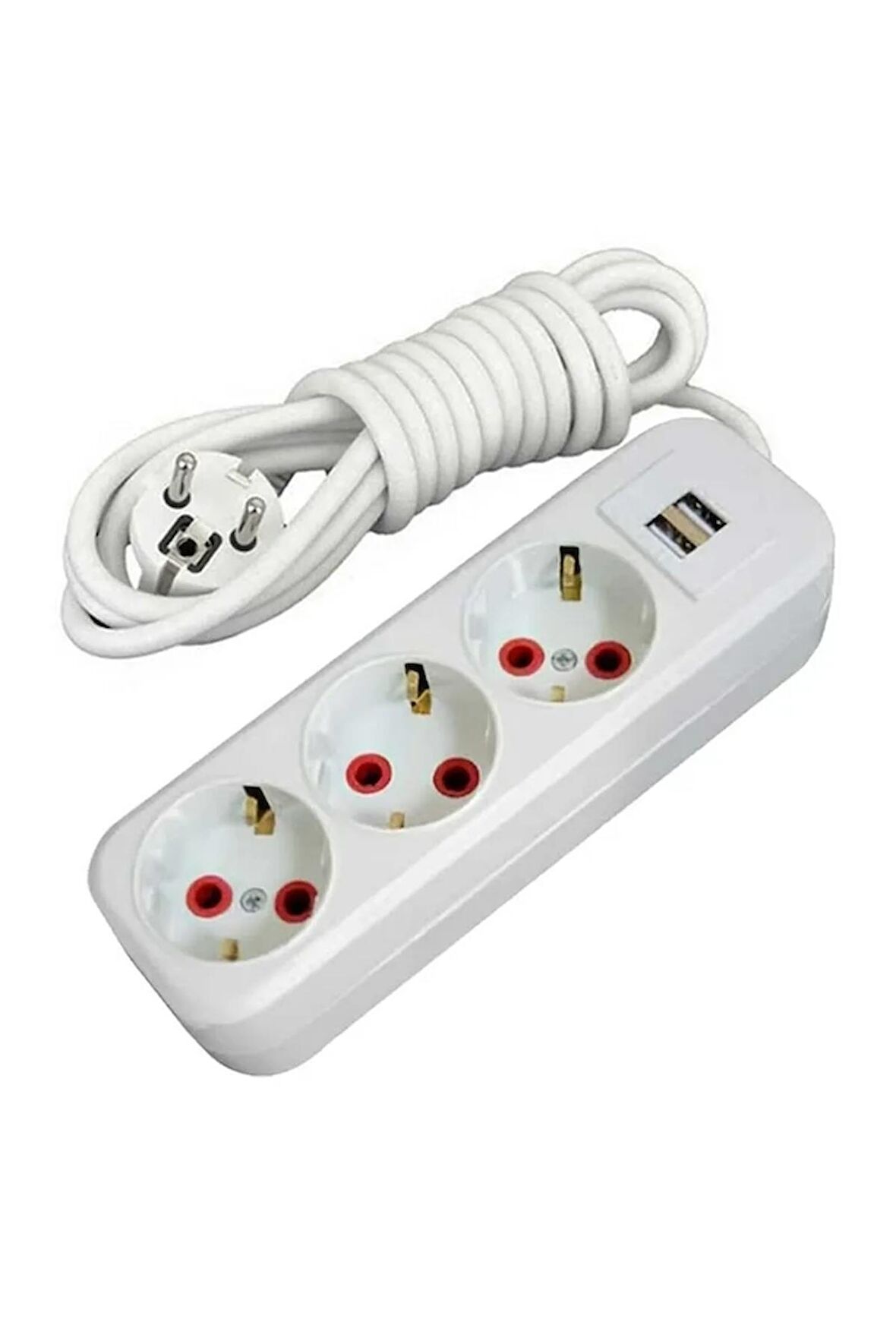 Asyagrup Ay-ka Üçlü Topraklı Grup Priz / 2xusb'li - 5 Metre