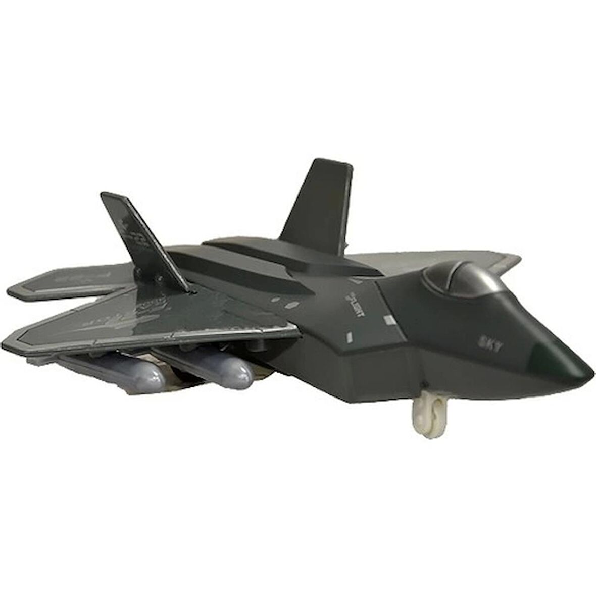 Ctoy Sürtmeli Çek Bırak F-22 Savaş Uçağı Koyu Gri