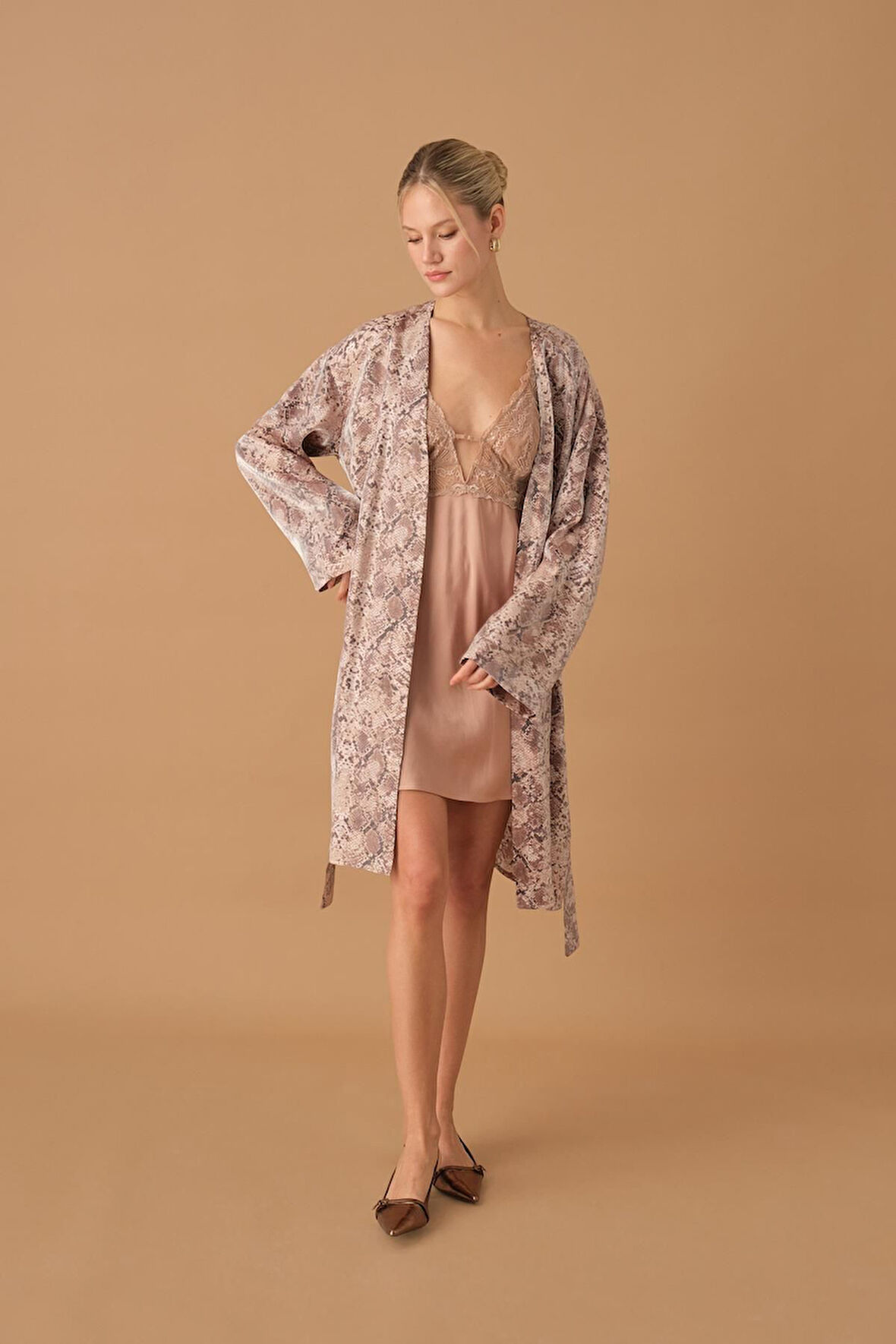 Pierre Cardin İpek Saten Altılı Gelin Çeyiz Takımı - Lx.25262 Neutral