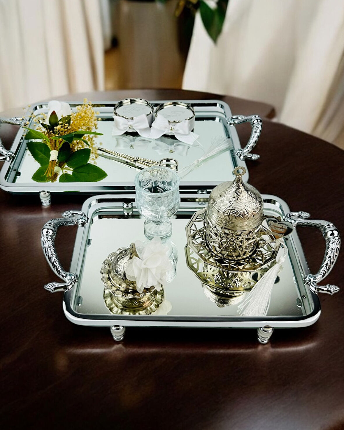  Passion Gümüş Şık Söz Tepsisi ve Nişan Tepsisi