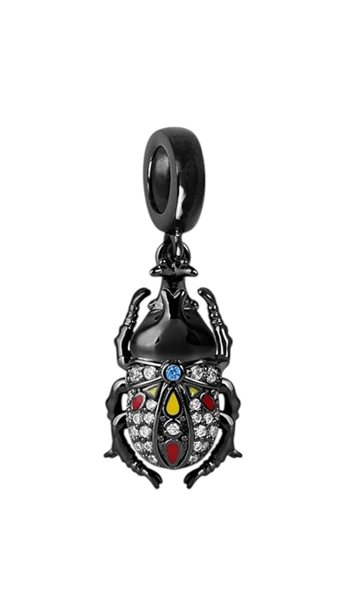 Siyah Antik Mısır Böceği Charm