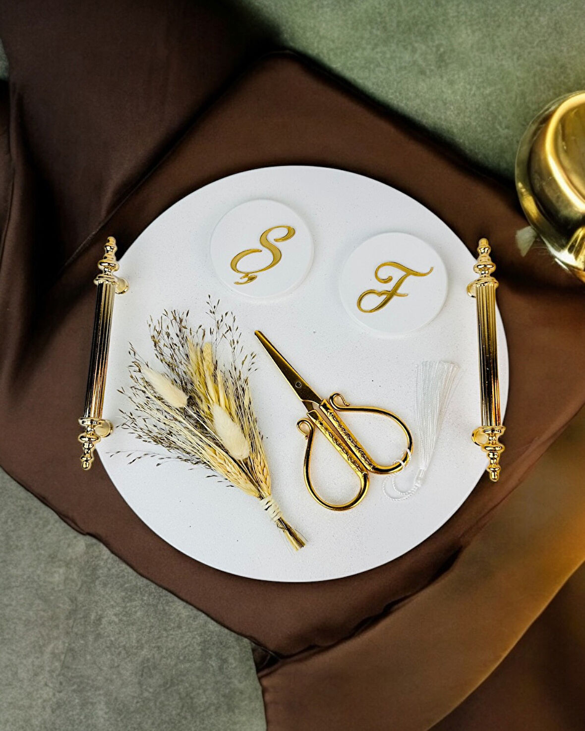 Commitment Polyester Söz Nişan Tepsisi