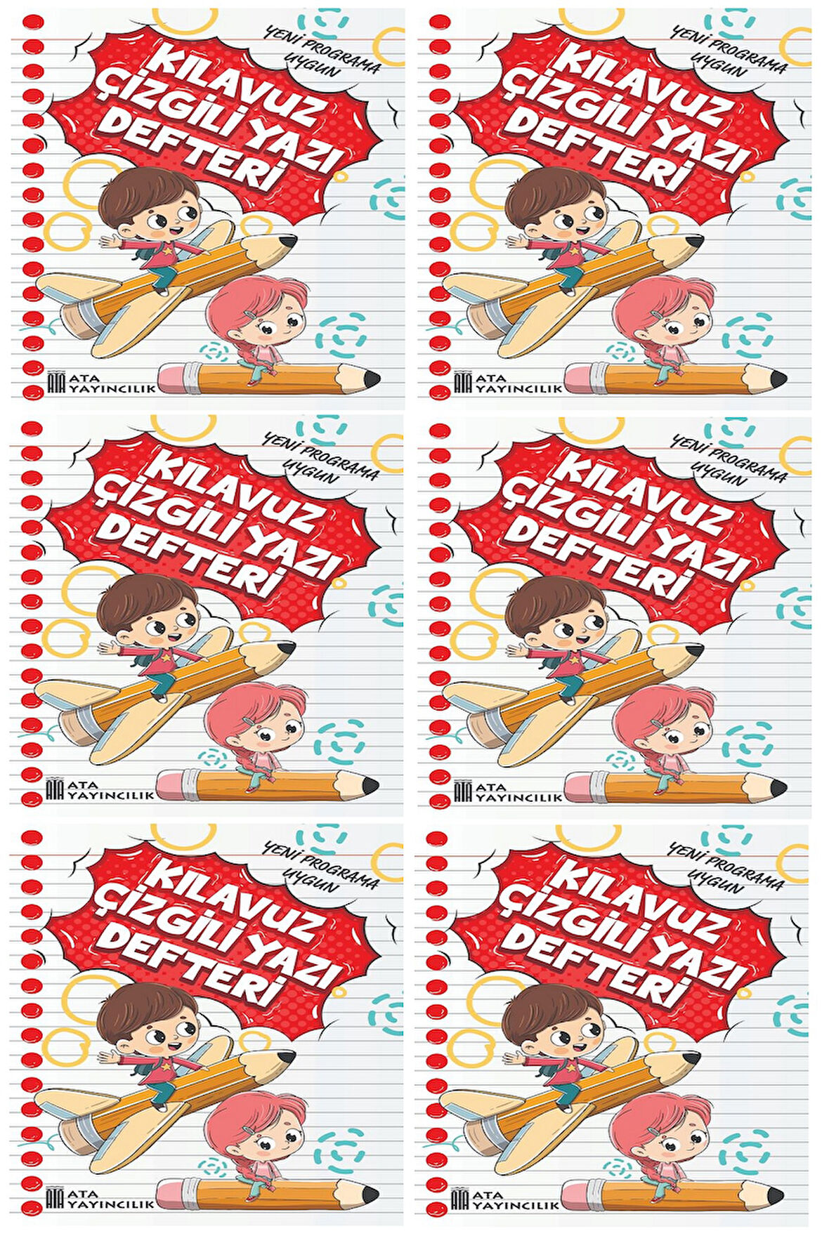 1. Sınıf Yeni Müfredata Uygun Yazı Defteri Orta Boy (6 Adet)