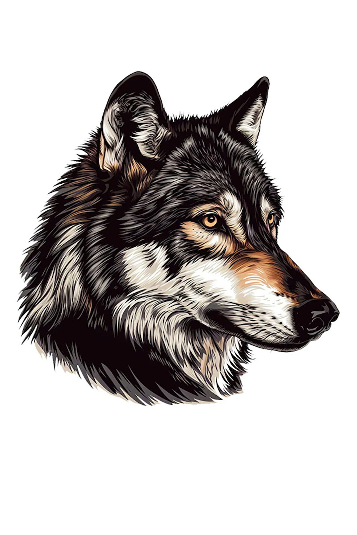 Siyah Kurt Sticker Motor, AraçEtiket Araba Sticker 19CM