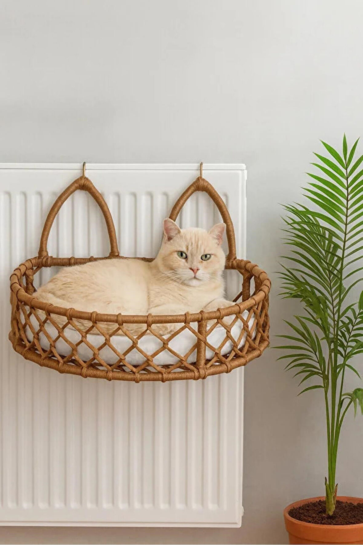 Reyo Tasaryum Kedi Köpek Kalorifer Yatağı, Hamak, Radyatör Kedi Yatağı Kahverengi