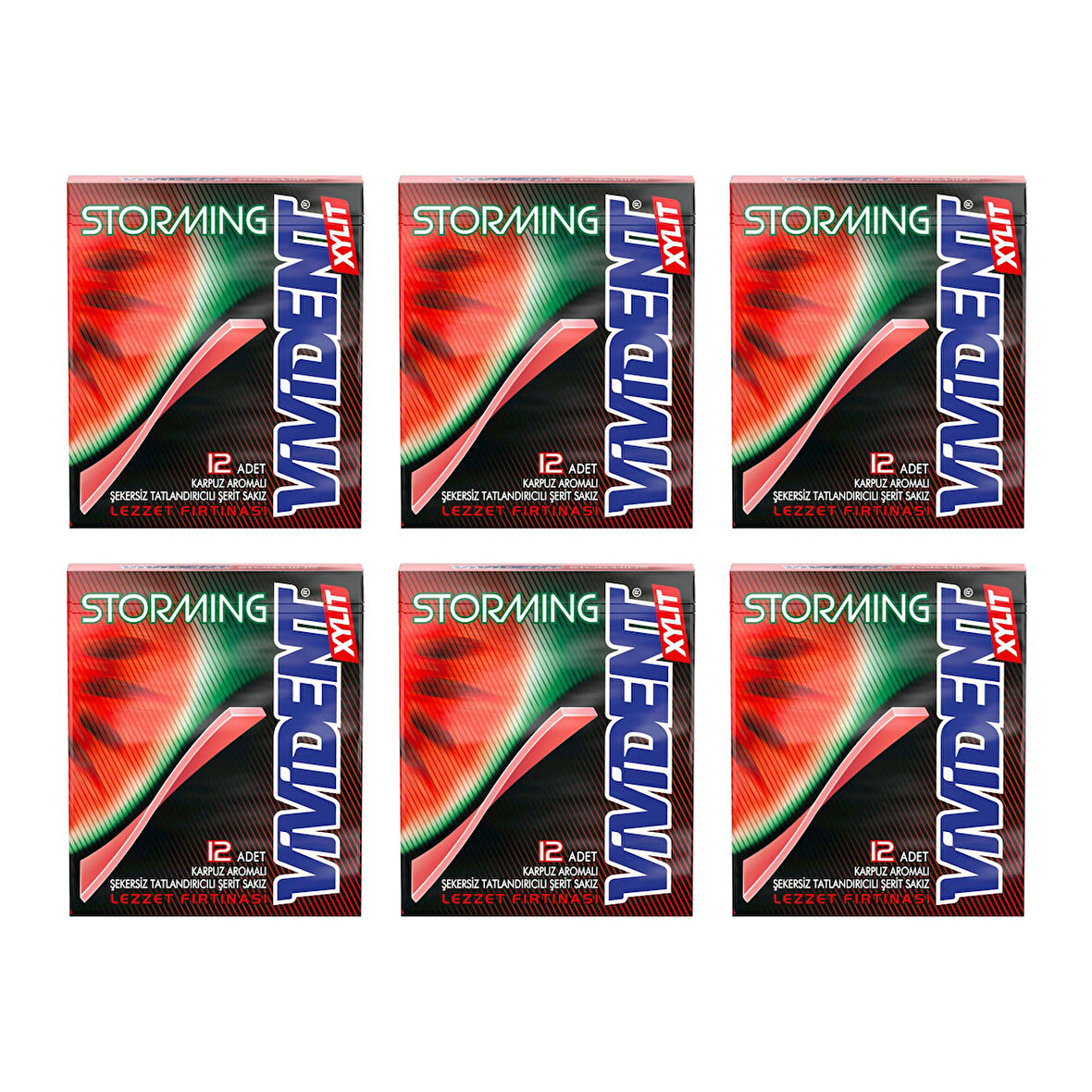 Vivident Storming Sakız Karpuz 33 gr x 6 Adet