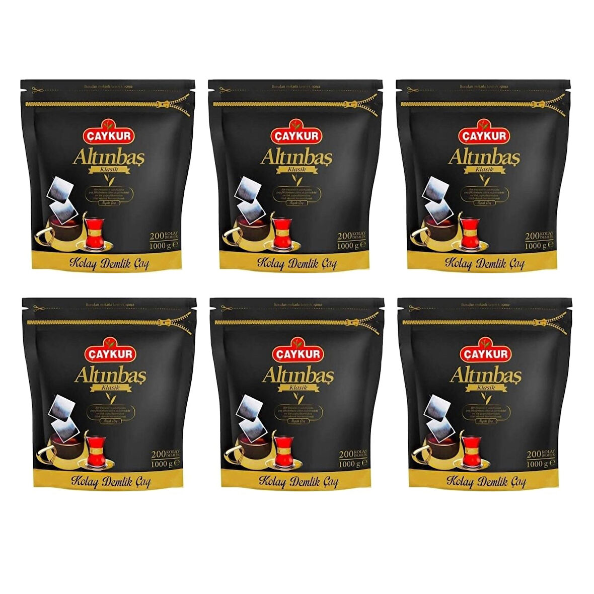 Çaykur Altınbaş Klasik Siyah Kolay Demlik Poşet Çay 6'lı 200 X 5 G