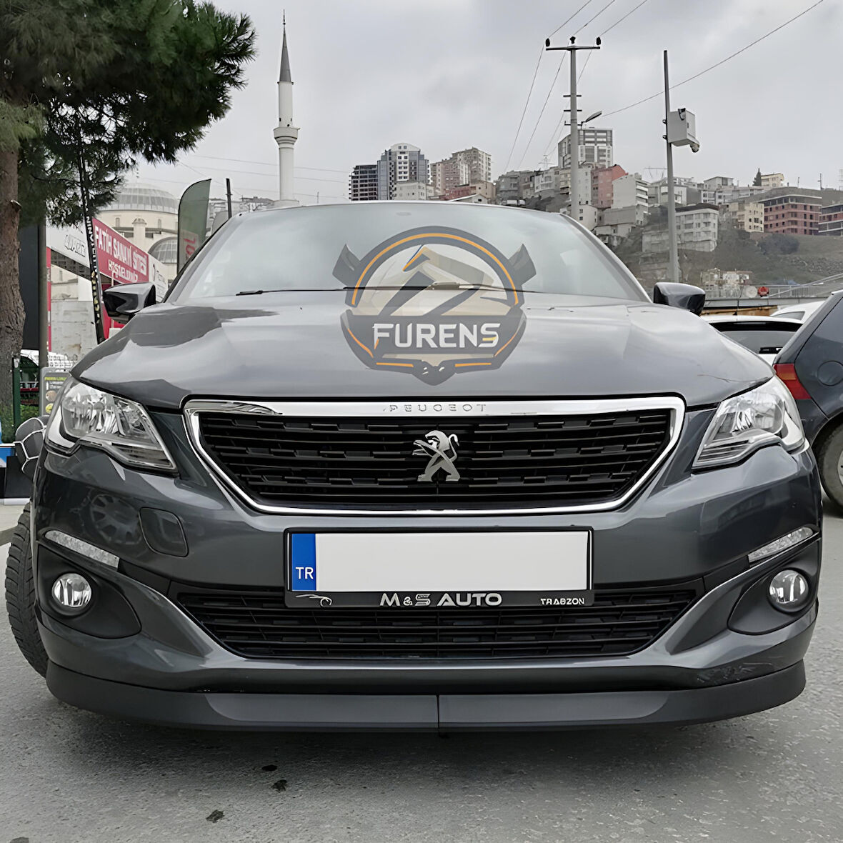 Peugeot 301 2012-2021 Uyumlu H lip Esnek Ön Lip 2 Parça Karlık Ön Ek Tampon Altı Dil