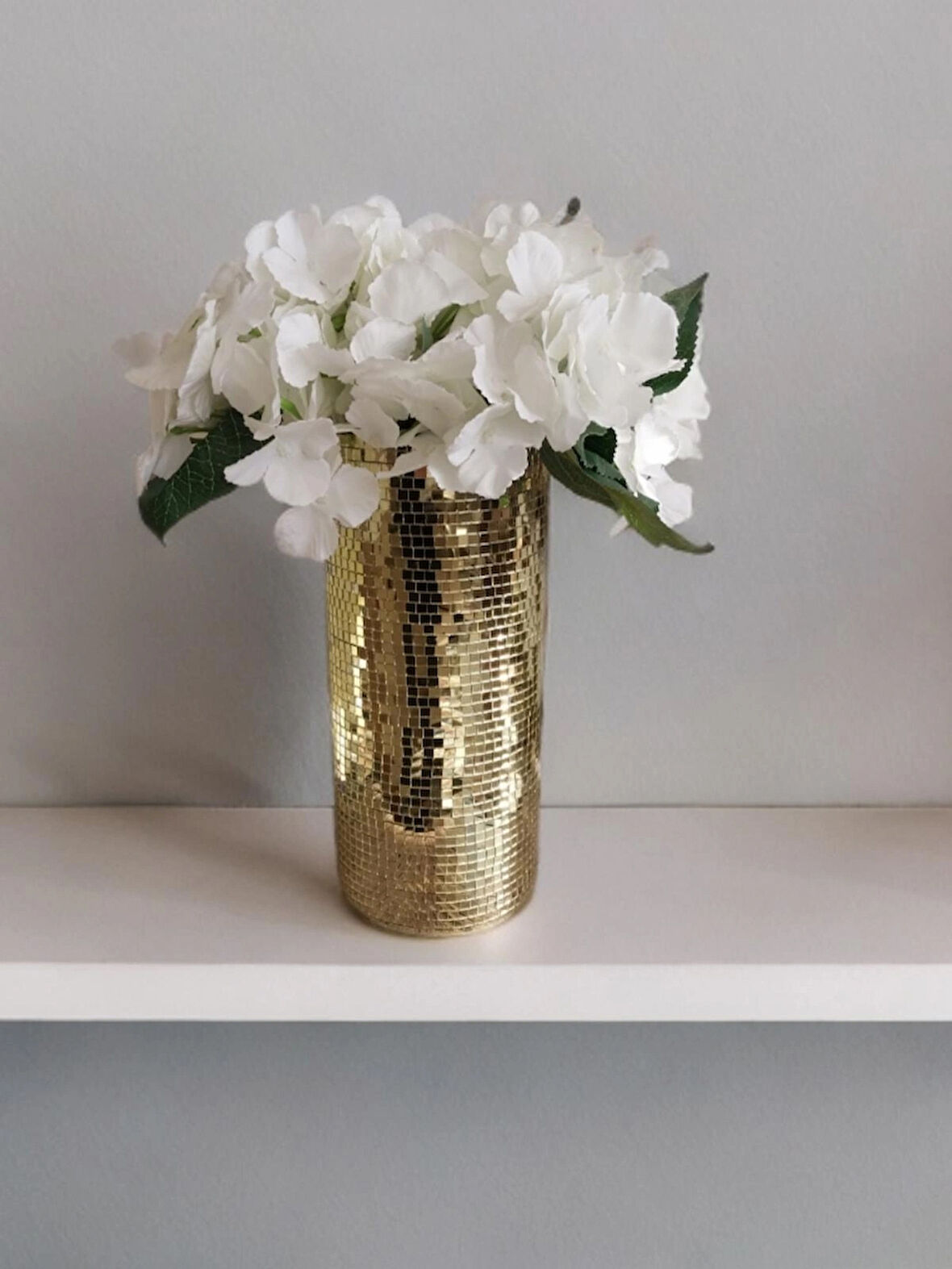 AYNALI CAM VAZO UZUN BOY GOLD RENK 