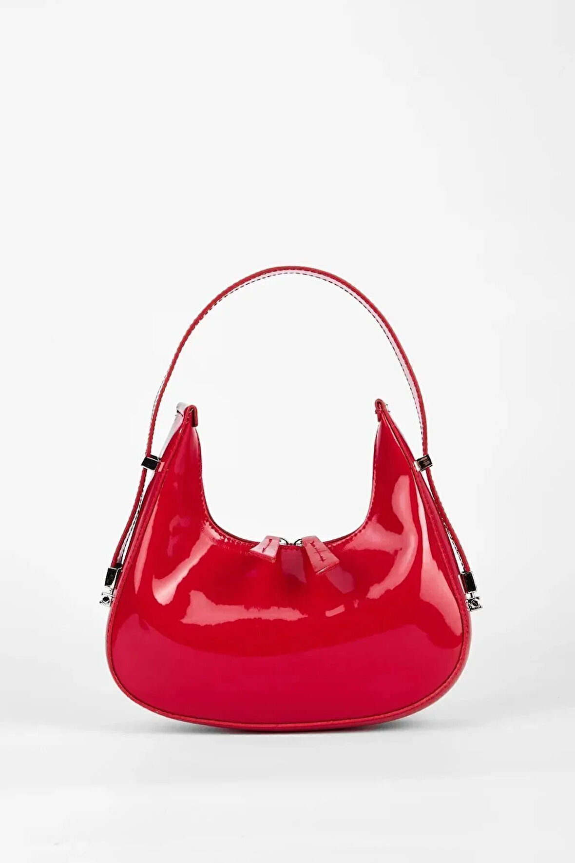 Cherry Model Rugan Özel Gümüş Kilit Sistemli Askı Boyu Ayarlanabilir Kadın Omuz Çantası