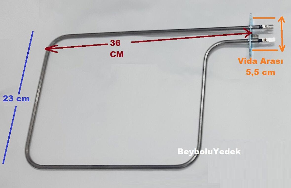 Mini Fırın Rezistansı 230 VOLT 750 Watt - 36 Cm - 23 Cm Flanşlı Rezistans