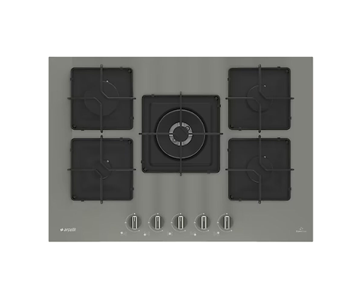 Arçelik OCD K 752 EWG Wok Gözlü Gri Ankastre Cam Ocak