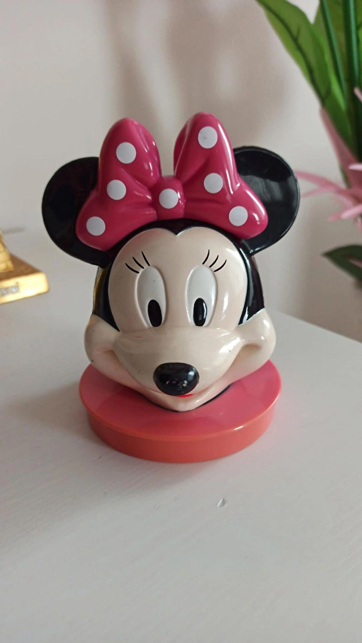 vintage mınnıe mouse orijinal masaüstü büst tek kalem yeri kalemlik
