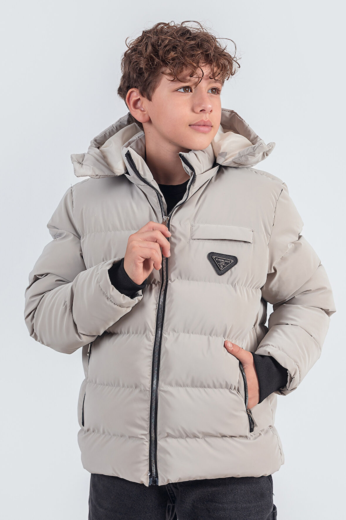  Nova Kumaş Kapüşonlu Erkek Çocuk Kışlık Mont KM2509