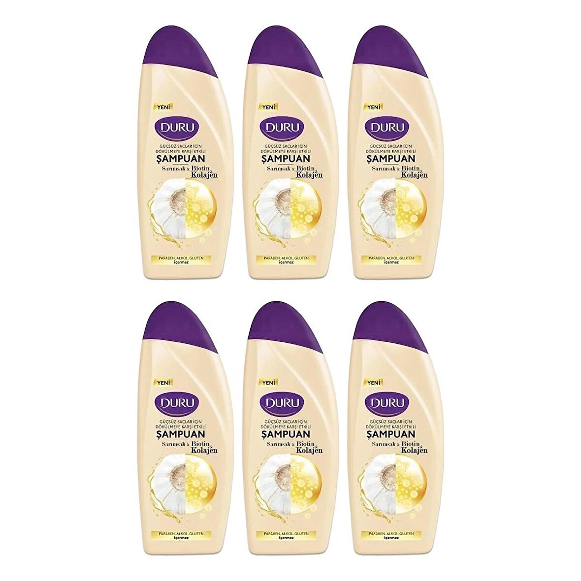Duru Sarımsak&Biotin&Kolajen Dökülmeye Karşı Etkili Şampuan 6x500 ml