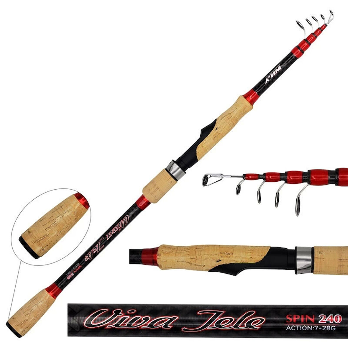 Wily Viva 240 cm 7-28 gr Teleskopik Spin  Kamış
