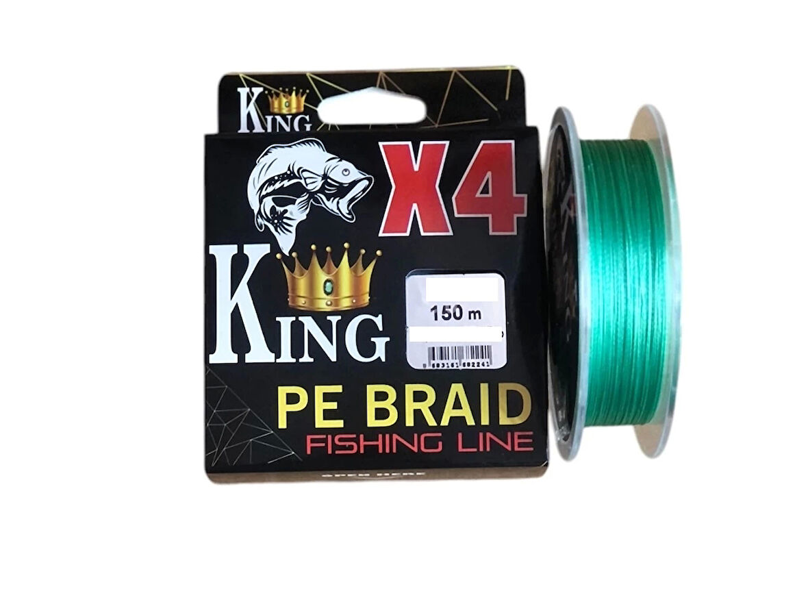 King X4 PE Braid 0,13mm 150mt 4 kat Yeşil İp Misina