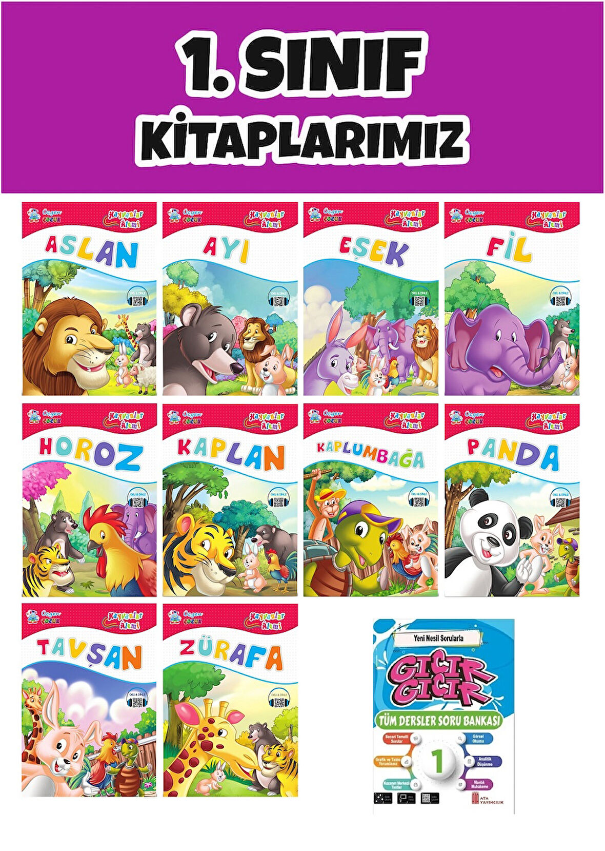 1.Sınıf 2.Dönem Yeni Nesil Sorularla Gıcır Gıcır Soru Bankası + 10 lu Okuma Hikaye Seti 2