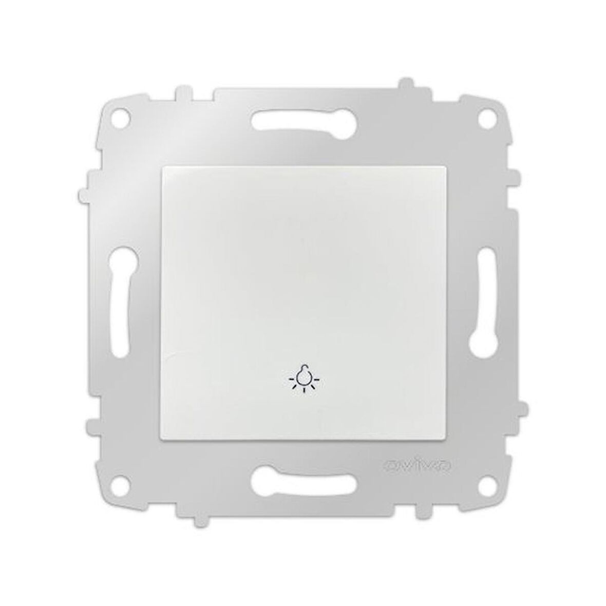Ovivo Grano Beyaz Natural Zil Anahtarı Light ( 6 Adet ) ÇERÇEVE HARİÇTİR