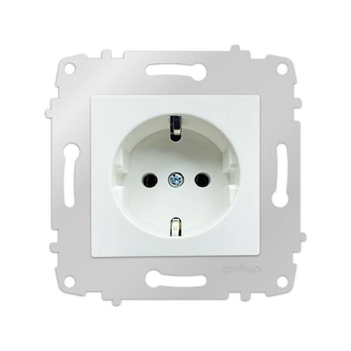 Ovivo Grano Beyaz Natural Topraklı Priz ( 11 Adet ) ÇERÇEVE HARİÇTİR