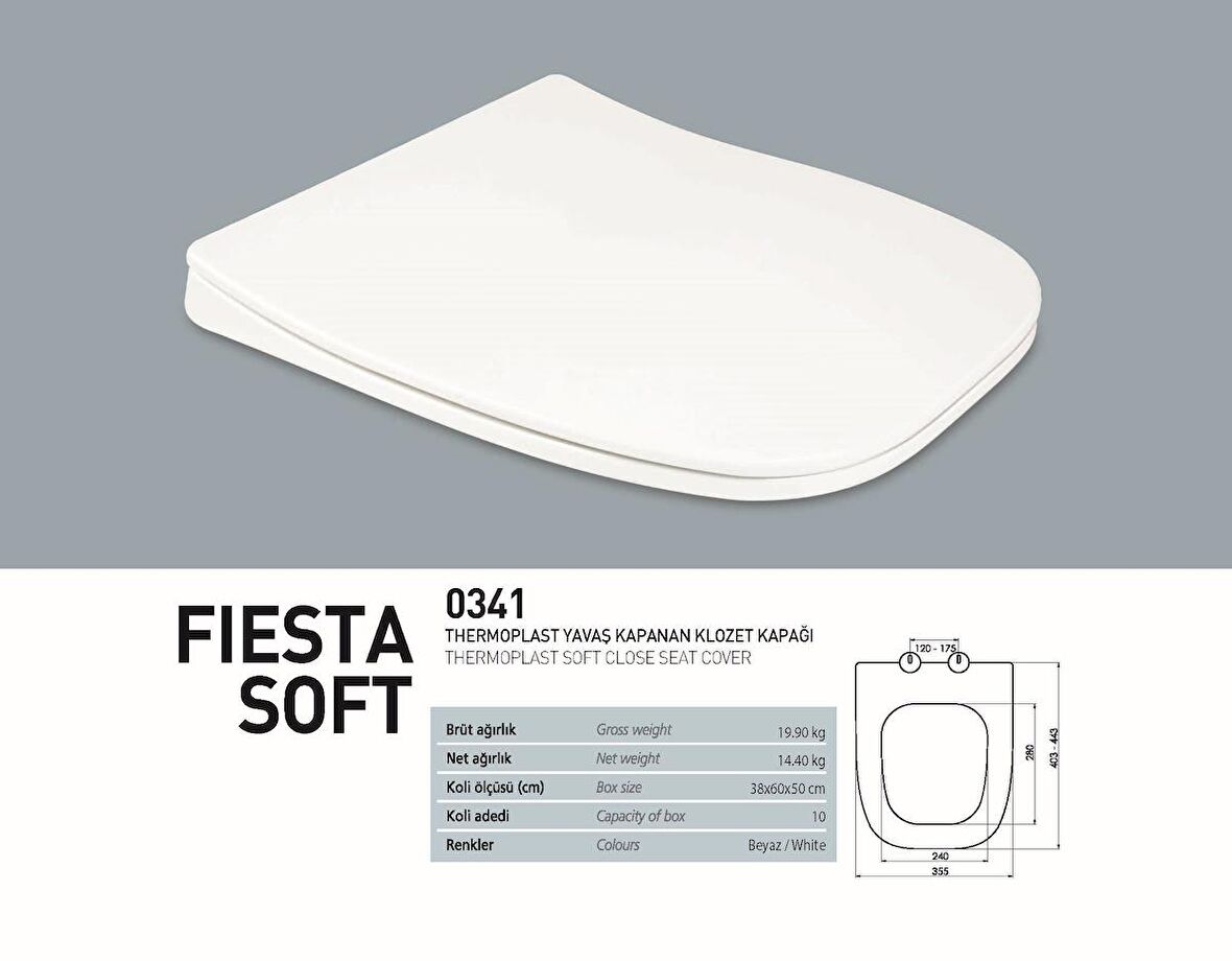 NKP THERMOPLAST FİESTA YAVAŞ KAPANAN KLOZET KAPAK