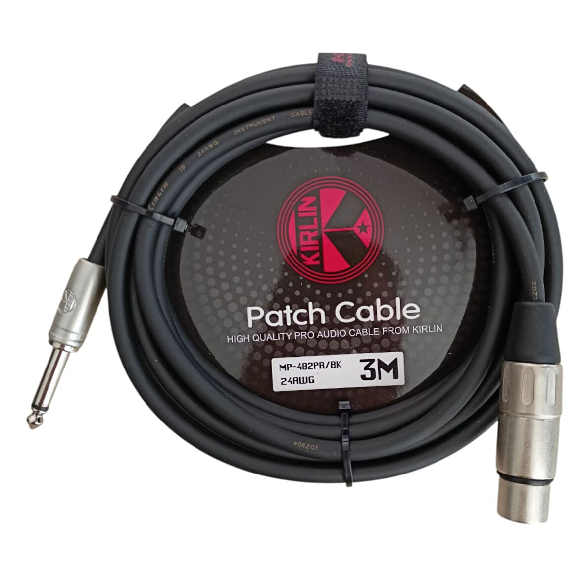 Kirlin MP-482PR-3MT Mikrofon Kablosu 24AWG, XLR F - 1/4'' MONO PLUG
