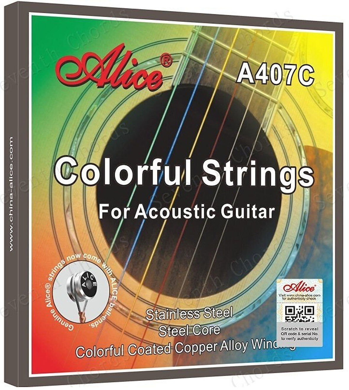A-407C Renkli Akustik Gitar Teli