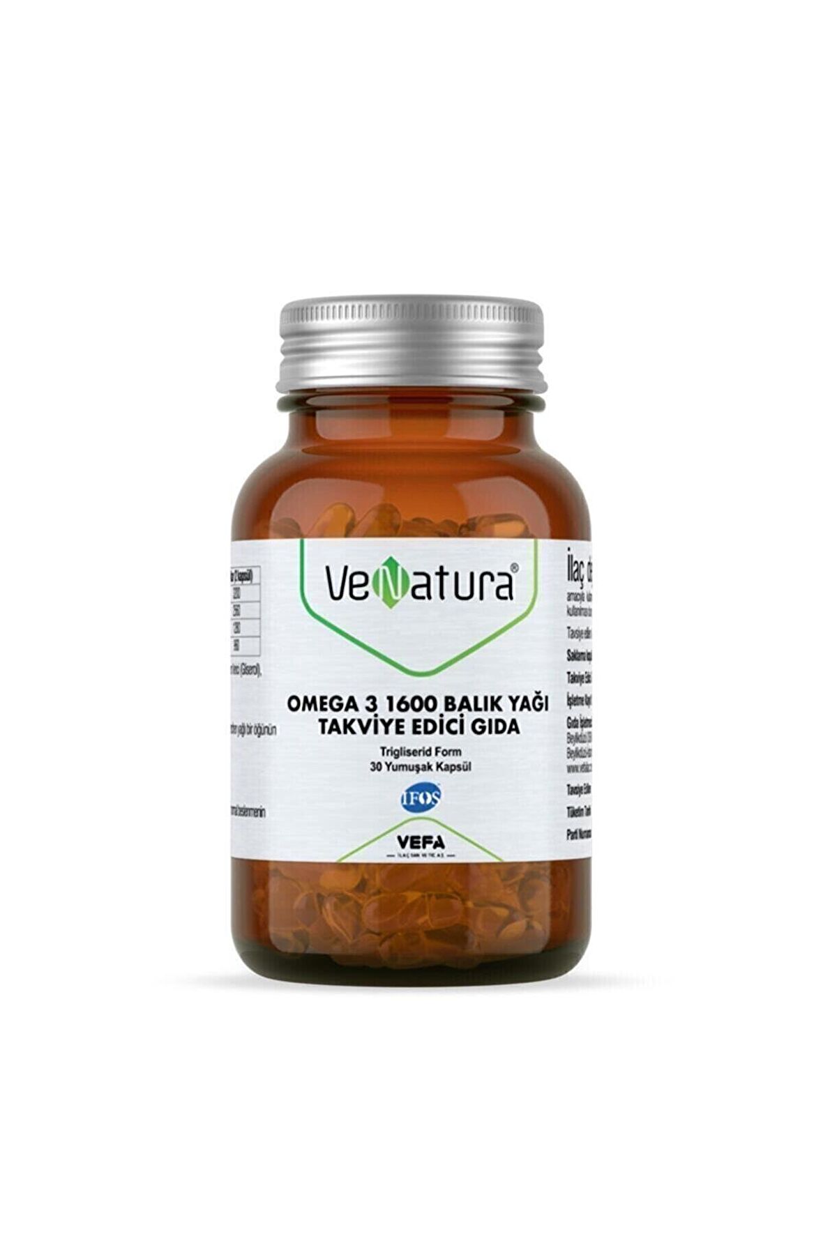 Venatura Omega 3 1600 Balık Yağı Takviye Edici Gıda