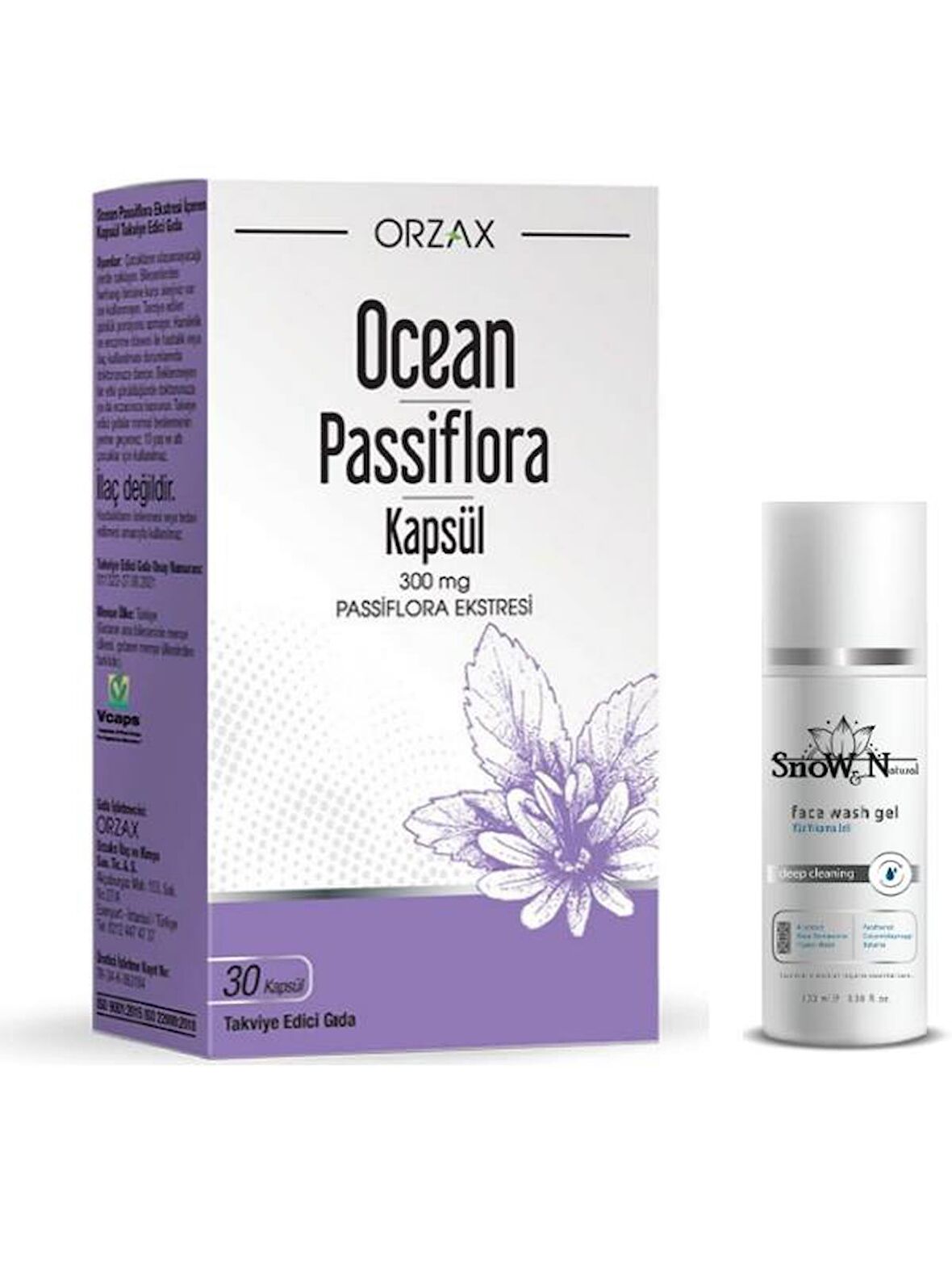 Orzax Passiflora 300 mg 30 Kapsül + Yüz Temizleme Jeli 100ml Hediyeli