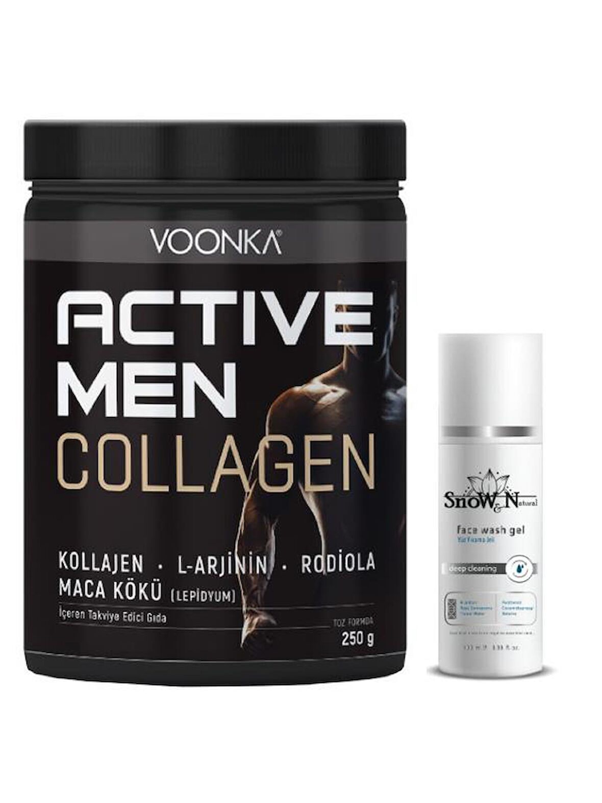 Collagen Active Men 250 gr + Yüz Temizleme Jeli 100ml Hediyeli