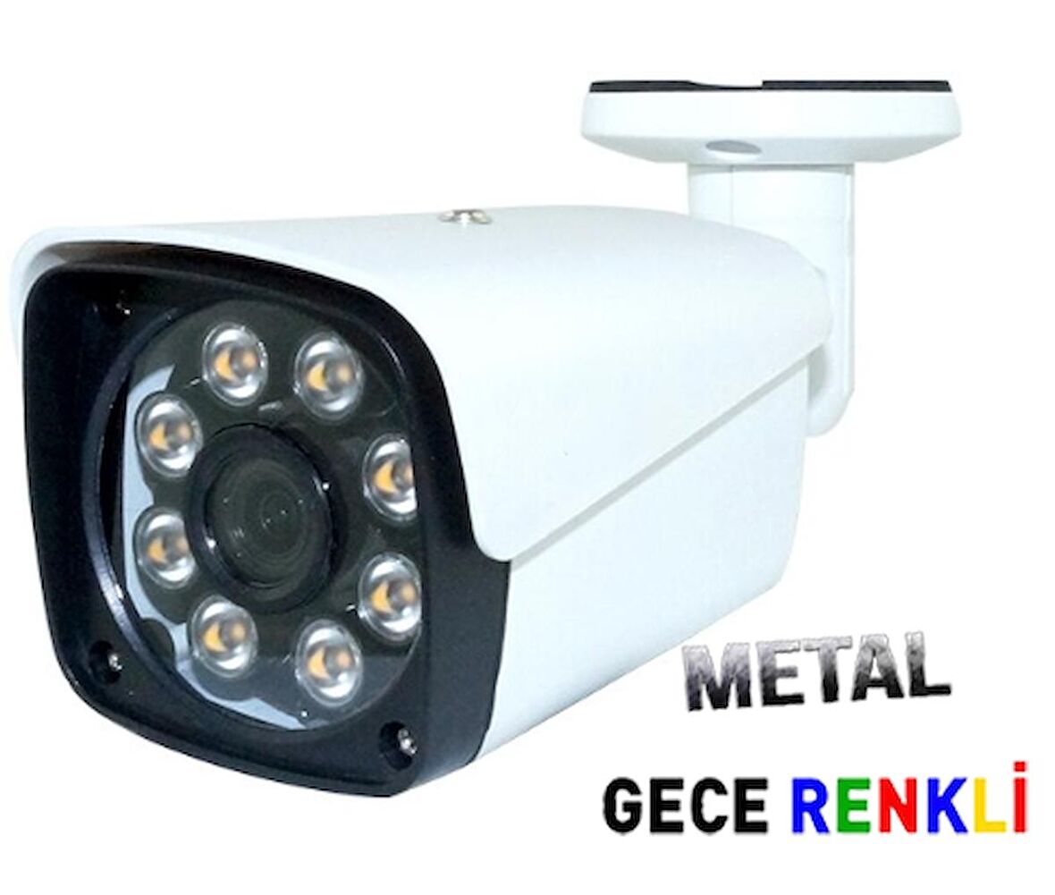 J-TECH 3030 Metal 5MP SONY LENS Gece Renkli 8 Warm Light 1080P AHD Güvenlik Kamera