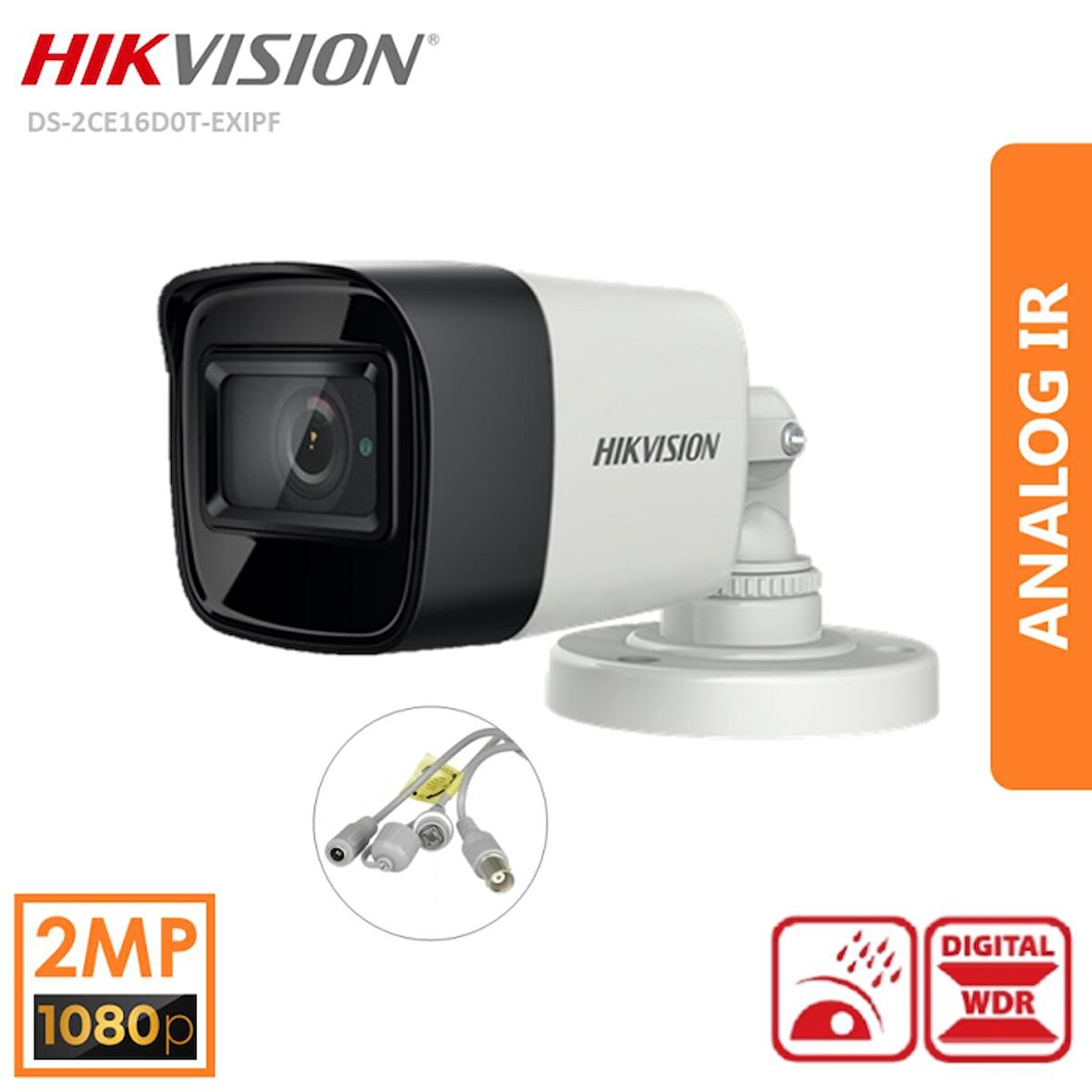 HIKVISION Bullet DS-2CE16D0T 3.6mm Turbo HDTVI 2MP 1080P AHD IR Bullet Kamera