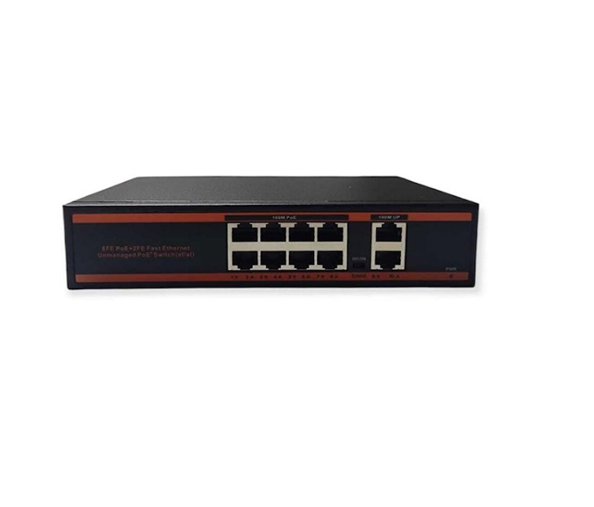 8 Port PoE Switch 2 Uplink - 8 Port PoE Switch 8+2 150W Watt