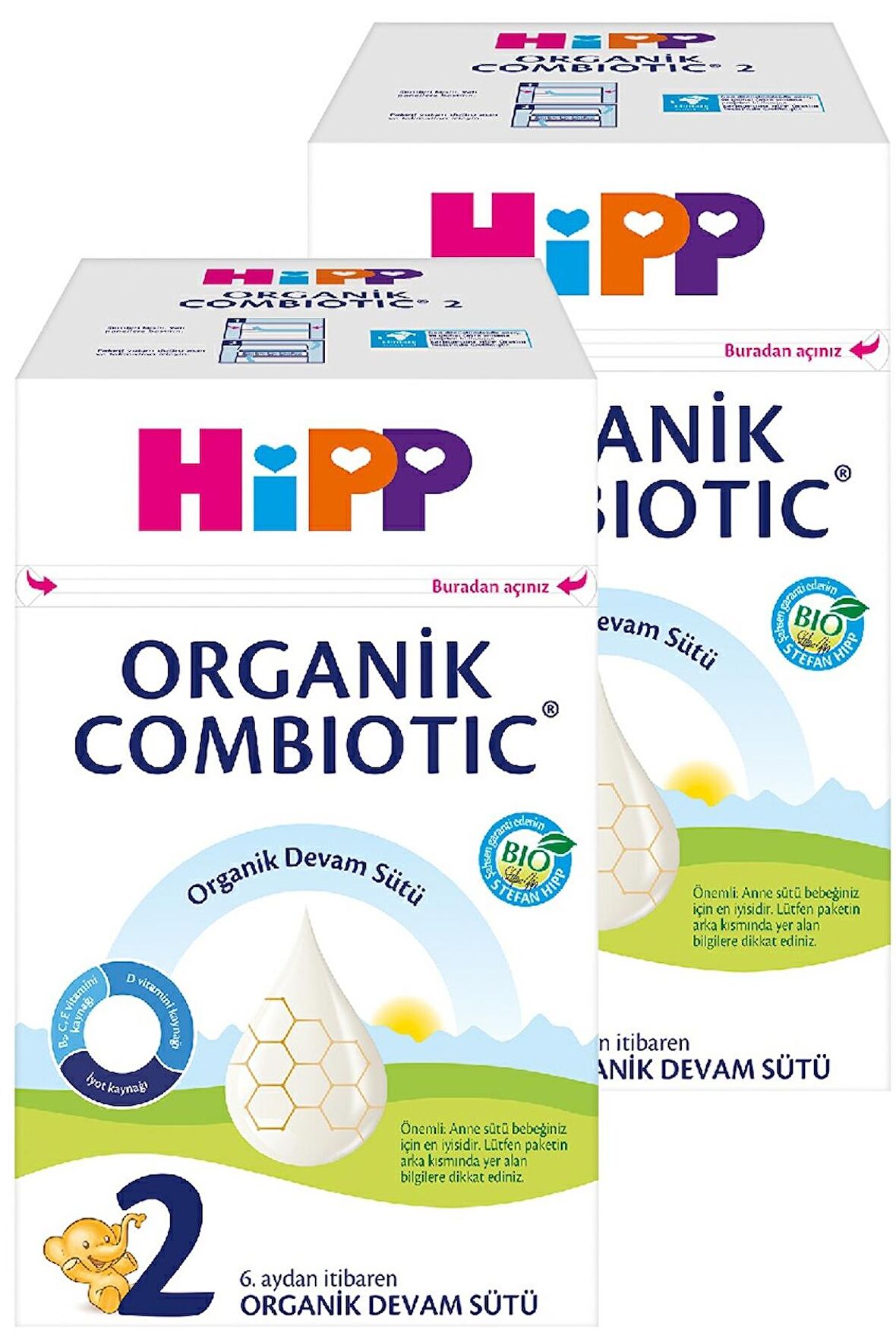 Hipp 2 Organik Bebek Sütü Combiotic 600 gr x 2 Adet