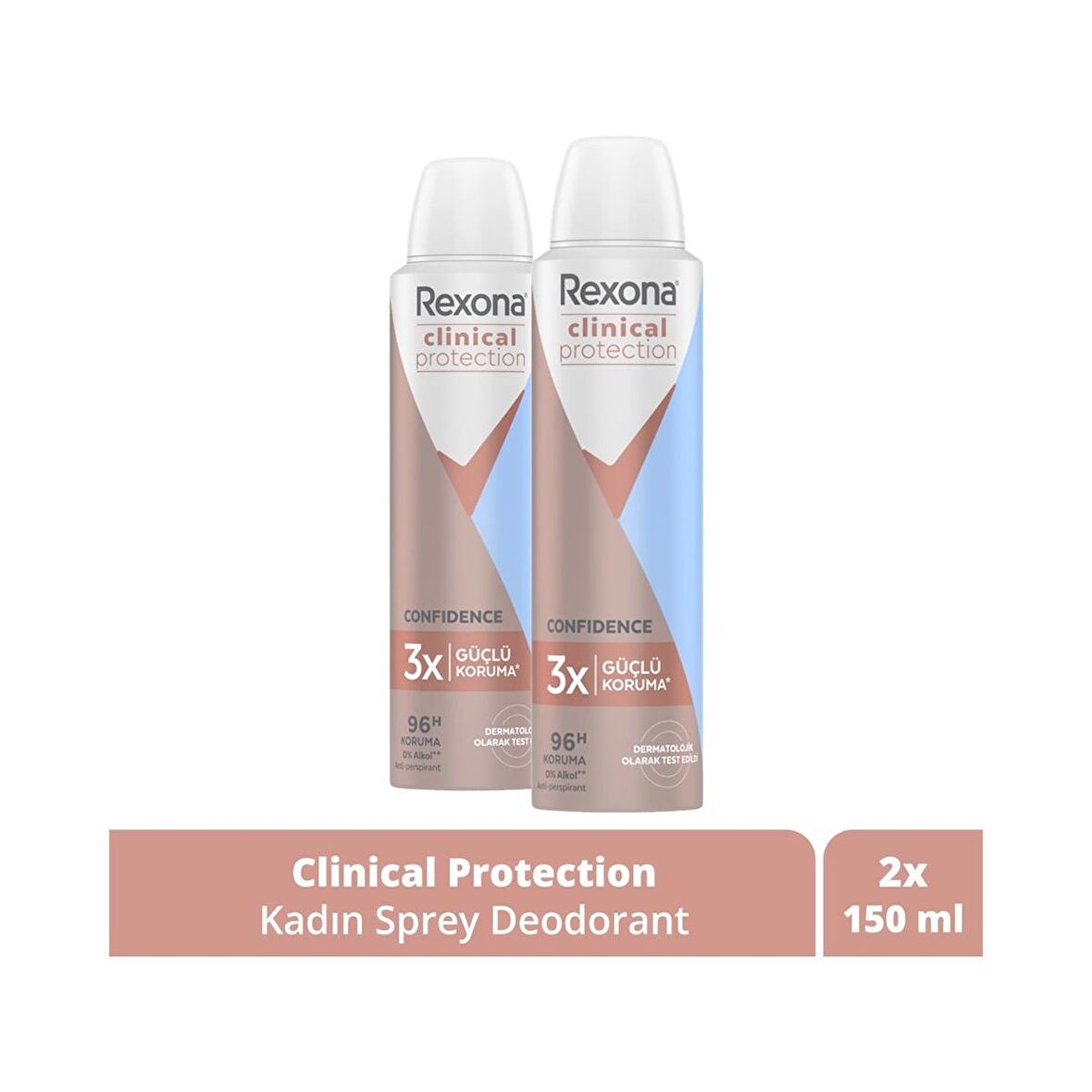 Rexona Clinical Protection Kadın Sprey Deodorant 150 ml x 2 Adet