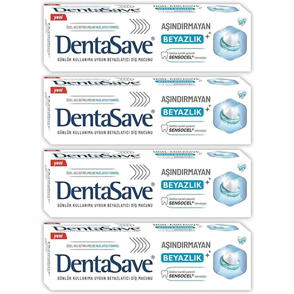 Dentasave Aşındırmayan Beyazlık Diş Macunu 75 ml x 4 Adet