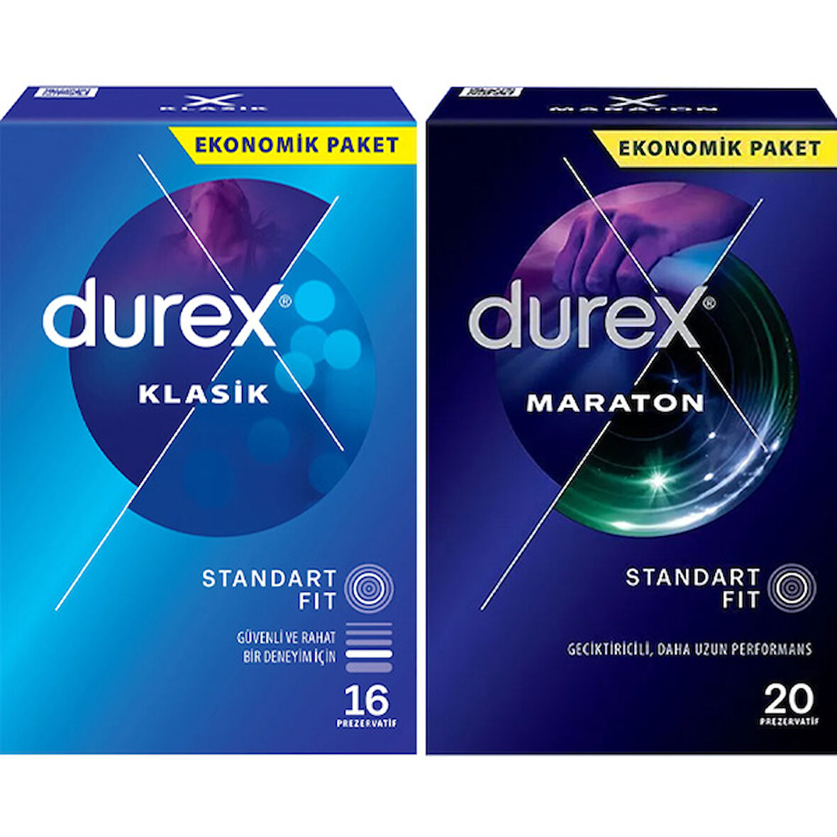 Durex Klasik Kondom 16 lı ve Maraton Prezervatif 20 li