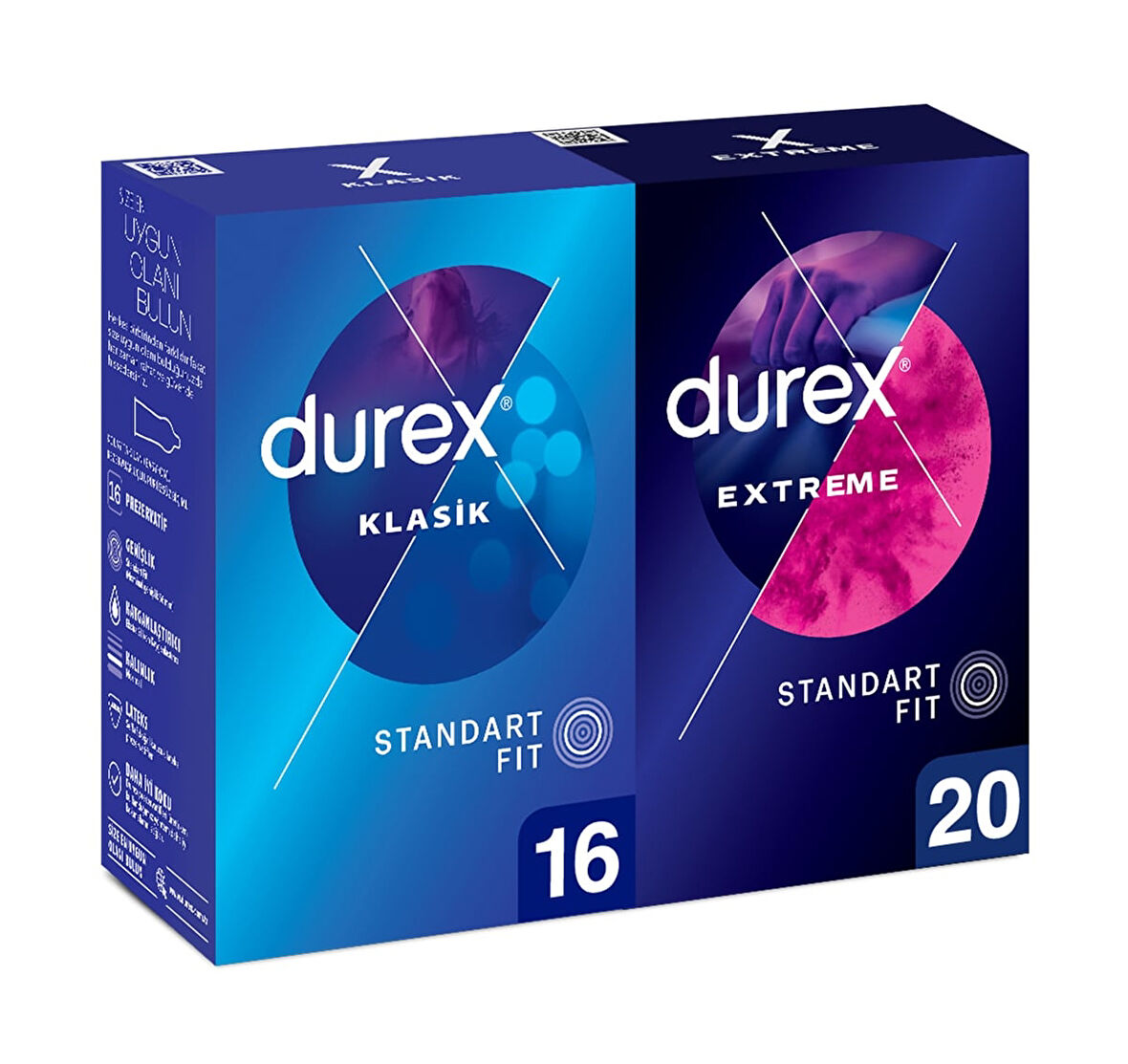 Durex Klasik Kondom 16 lı ve Extreme Prezervatif 20 li