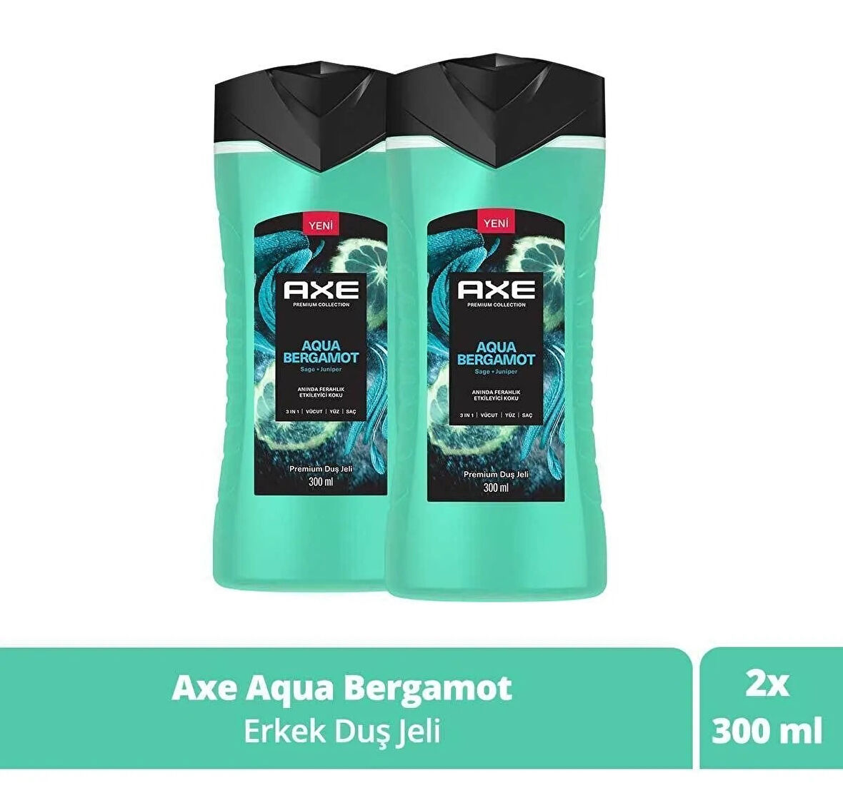 Axe Premium Collection Duş Jeli Aqua Bergamot 300 ml x 2 Adet