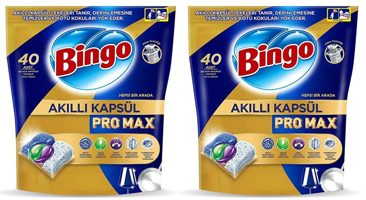 Bingo Akıllı Kapsül Pro Max Bulaşık Makinesi Deterjanı Tableti 80 lı